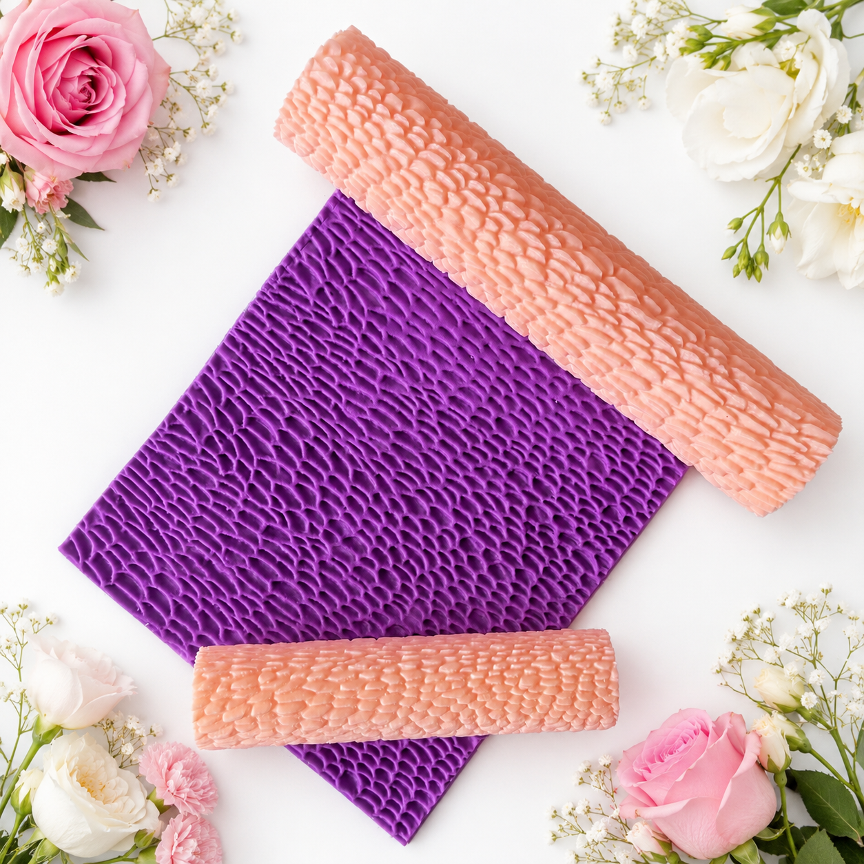 Coral Scale reef Texture Roller pack of 2 set  9inch and 6inch By Get Inspired
